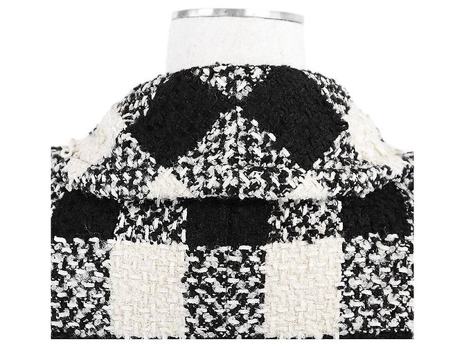 Timeless Abrigo Chanel P54393 de lana y seda tweed Blanco - vista 15