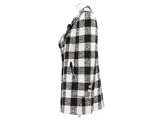 Timeless Abrigo Chanel P54393 de lana y seda tweed Blanco - vista 3