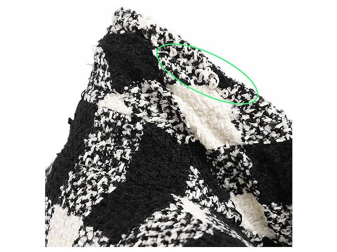 Timeless Abrigo Chanel P54393 de lana y seda tweed Blanco - vista 5