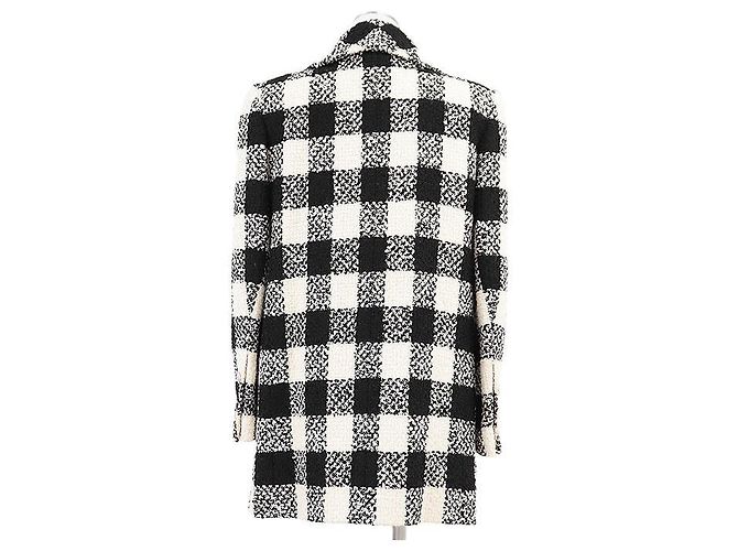 Timeless Abrigo Chanel P54393 de lana y seda tweed Blanco - vista 6