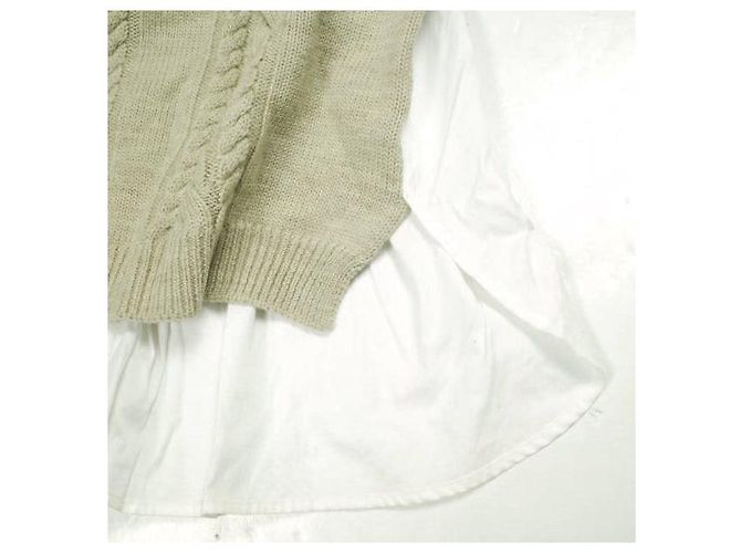 Autre Marque Top con unión de lana y algodón A AL2S143 Blanco Beige - vista 6