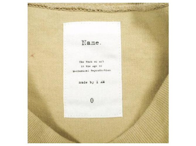 Autre Marque Camiseta oversize de manga larga con bolsillo de algodón Beige - vista 3