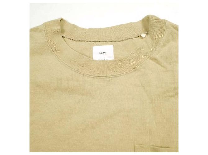 Autre Marque Camiseta oversize de manga larga con bolsillo de algodón Beige - vista 4
