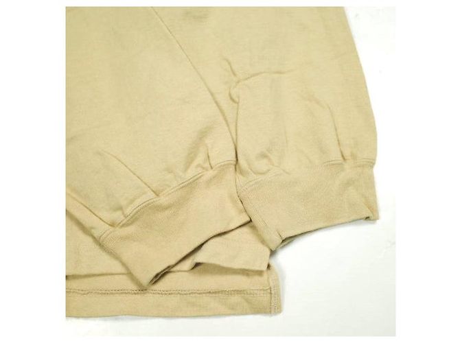 Autre Marque Camiseta oversize de manga larga con bolsillo de algodón Beige - vista 5