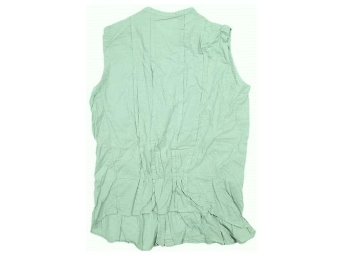 Autre Marque Camicetta in cotone BEAMS BOY con collo alto e lavorazione cutwork sul davanti Verde - vista 2
