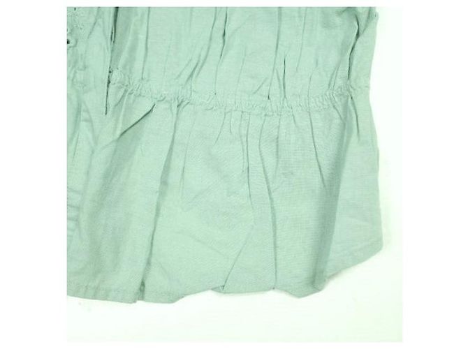 Autre Marque Camicetta in cotone BEAMS BOY con collo alto e lavorazione cutwork sul davanti Verde - vista 6