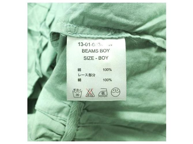 Autre Marque Camicetta in cotone BEAMS BOY con collo alto e lavorazione cutwork sul davanti Verde - vista 7