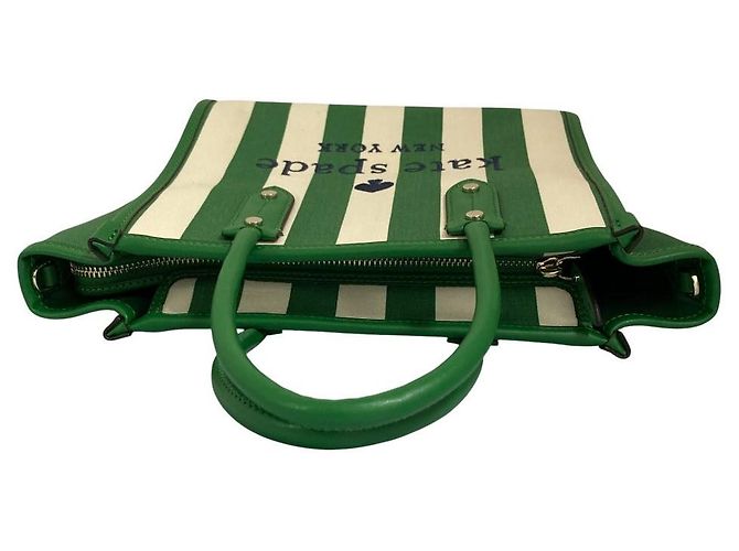 Borsa Tote 2way Ella Even Stripe Jacquard kate spade Bianco Verde Blu navy - vista 5