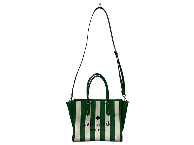 Borsa Tote 2way Ella Even Stripe Jacquard kate spade Bianco Verde Blu navy - vista 7