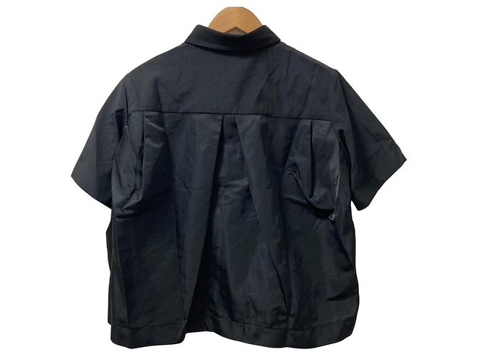 Camicia Sacai Suiting Mix Nero - vista 3