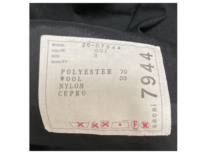 Camicia Sacai Suiting Mix Nero - vista 4