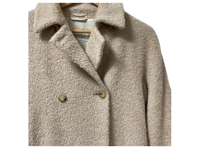 Abrigo largo cruzado de alpaca Max Mara Beige - vista 2