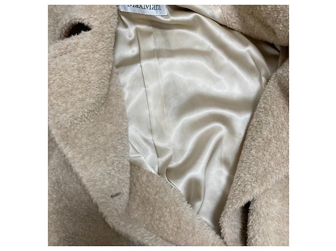 Abrigo largo cruzado de alpaca Max Mara Beige - vista 4