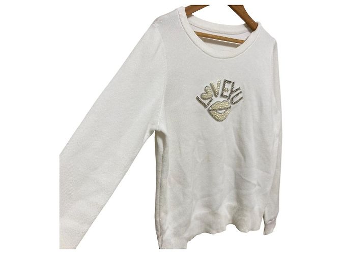 Autre Marque Top de punto Grace Class con motivo de labios Blanco - vista 3