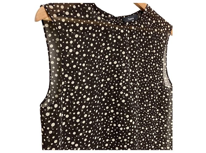Camicetta senza maniche in chiffon stampato Theory CONTINUOUS SHELL Marrone - vista 2