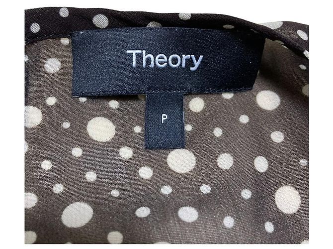 Camicetta senza maniche in chiffon stampato Theory CONTINUOUS SHELL Marrone - vista 5
