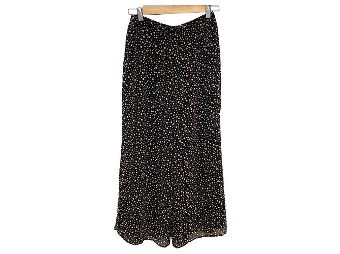 Calça larga fluida de chiffon estampado Theory B GZ Chiffon PULL ON Marrom - vista 2