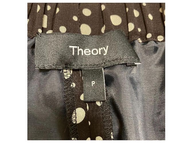 Calça larga fluida de chiffon estampado Theory B GZ Chiffon PULL ON Marrom - vista 6