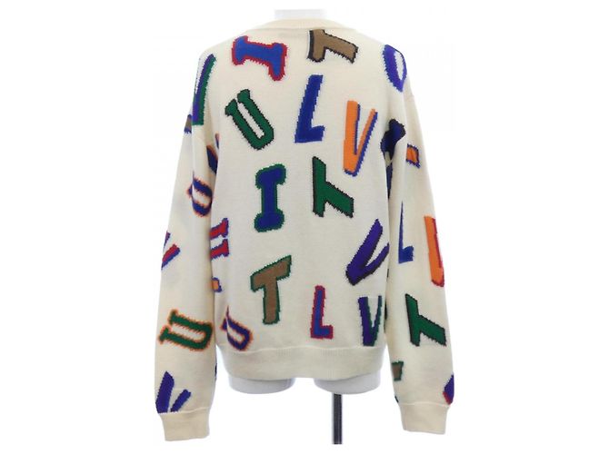 Louis Vuitton NBA Letter Crewneck Strickpullover Weiß Blau Grün Orange - Ansicht 2