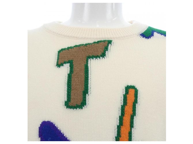 Louis Vuitton NBA Letter Crewneck Strickpullover Weiß Blau Grün Orange - Ansicht 6