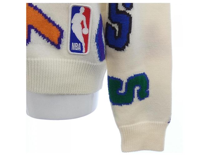 Louis Vuitton NBA Letter Crewneck Strickpullover Weiß Blau Grün Orange - Ansicht 7