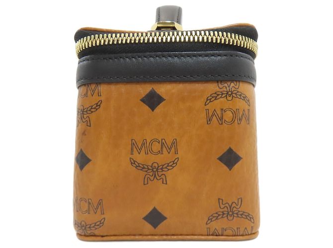 Borsa a mano MCM Logo marrone PVC - vista 3