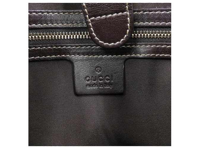 Borsa a Spalla Gucci GG Canvas Beige Marrone scuro - vista 10