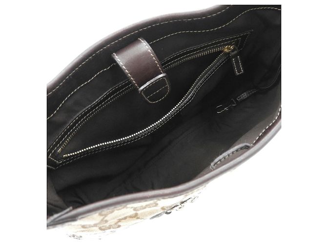 Borsa a Spalla Gucci GG Canvas Beige Marrone scuro - vista 3
