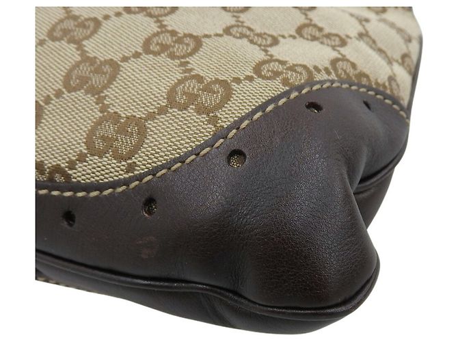 Borsa a Spalla Gucci GG Canvas Beige Marrone scuro - vista 4
