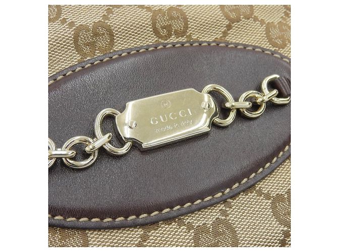Borsa a Spalla Gucci GG Canvas Beige Marrone scuro - vista 5