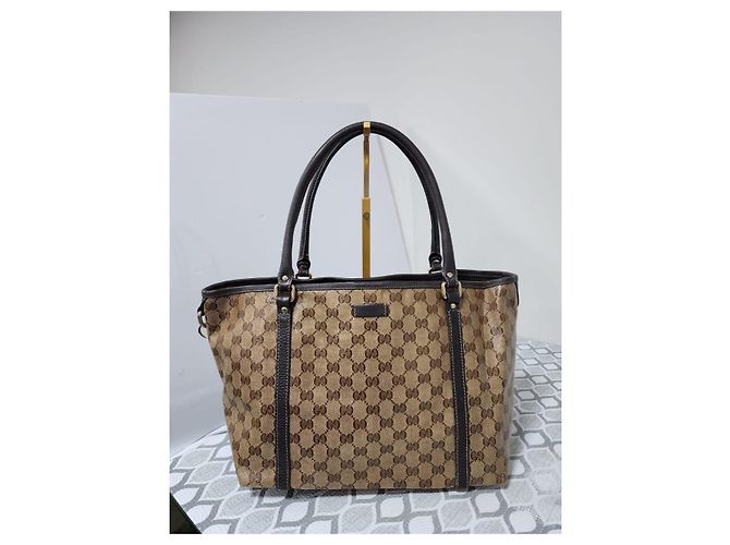 Gucci Borsa Tote GG Canvas Jolicoeur Marrone/Beige - vista 12