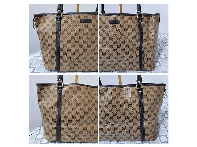 Gucci Borsa Tote GG Canvas Jolicoeur Marrone/Beige - vista 5