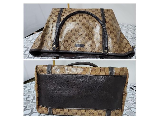 Gucci Borsa Tote GG Canvas Jolicoeur Marrone/Beige - vista 6