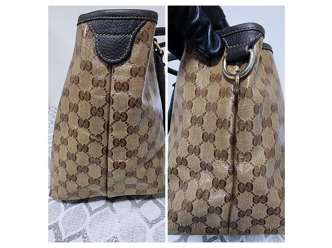 Gucci Borsa Tote GG Canvas Jolicoeur Marrone/Beige - vista 7