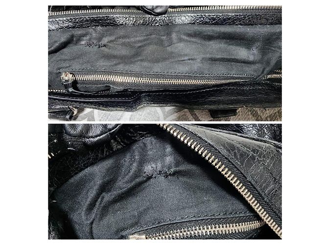 Balenciaga Motocross Classic Velo Borsa a Mano Nera Nero - vista 10