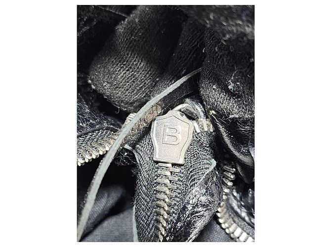 Balenciaga Motocross Classic Velo Borsa a Mano Nera Nero - vista 8