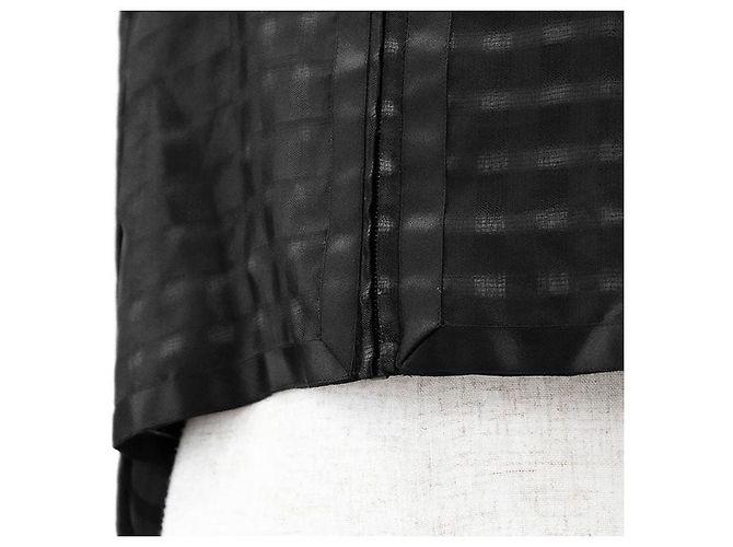 Timeless Chaqueta de cuadros 100% seda Chanel COCO Mark Charm Negro - vista 12