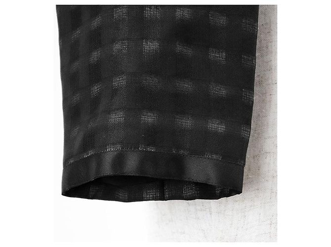 Timeless Chaqueta de cuadros 100% seda Chanel COCO Mark Charm Negro - vista 13