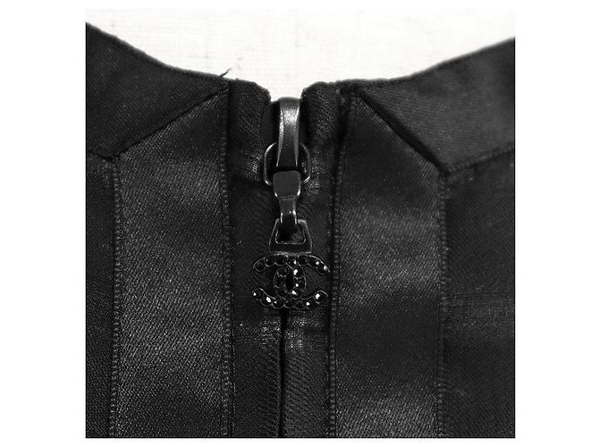 Timeless Chaqueta de cuadros 100% seda Chanel COCO Mark Charm Negro - vista 3
