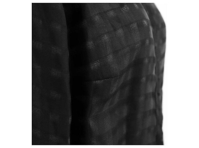 Timeless Chaqueta de cuadros 100% seda Chanel COCO Mark Charm Negro - vista 5