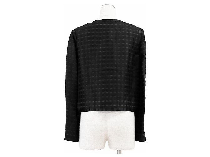 Timeless Chaqueta de cuadros 100% seda Chanel COCO Mark Charm Negro - vista 6