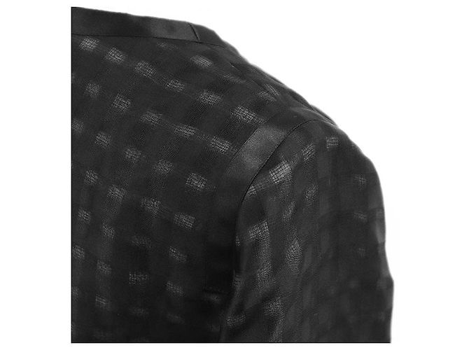 Timeless Chaqueta de cuadros 100% seda Chanel COCO Mark Charm Negro - vista 7