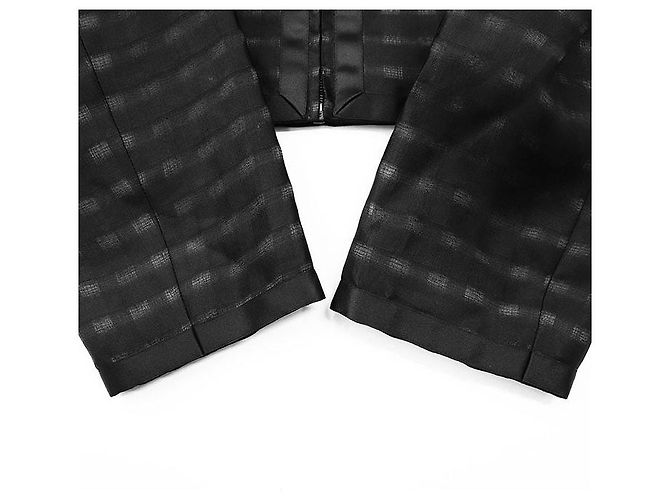 Timeless Chaqueta de cuadros 100% seda Chanel COCO Mark Charm Negro - vista 9