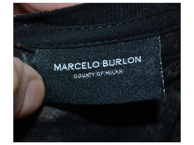 Autre Marque Marcelo Burlon Kleid mit Flügelprint Schwarz Mehrfarben - Ansicht 3