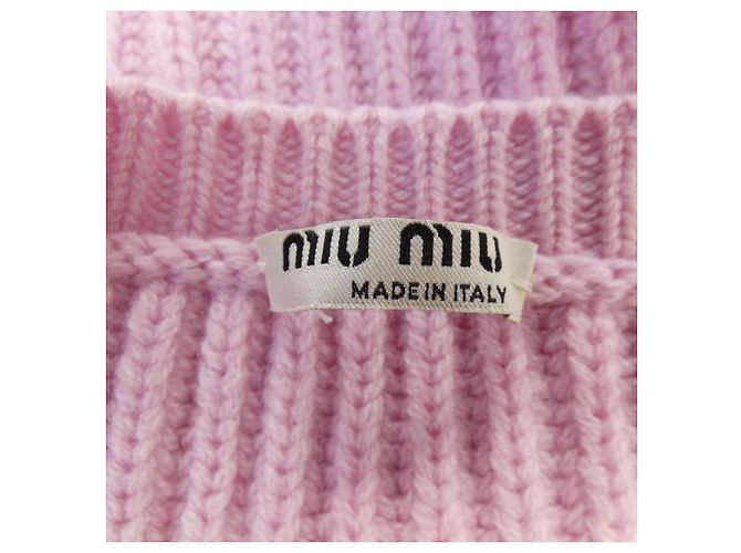 Cárdigan de cachemira Miu Miu MMF014 1LZA Rosa - vista 4
