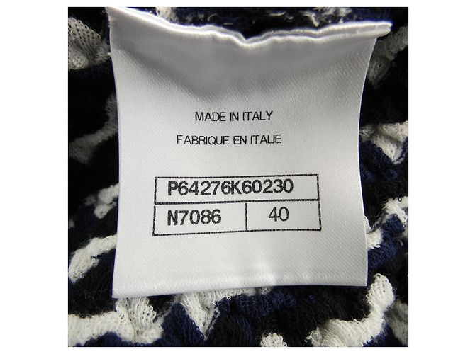 Top in maglia Chanel Nero Bianco - vista 4