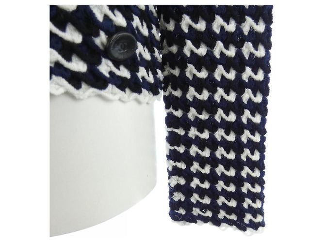 Top in maglia Chanel Nero Bianco - vista 7