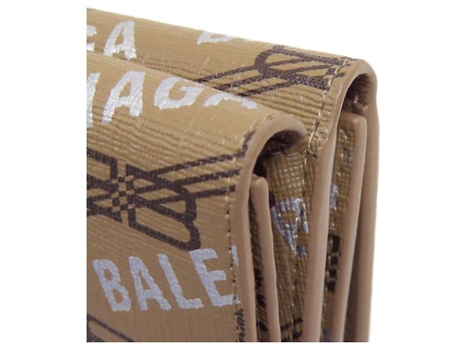 Balenciaga Mini Bi-fold Ledergeldbörse Braun - Ansicht 12