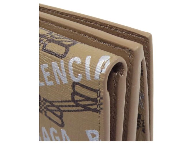Balenciaga Mini Bi-fold Ledergeldbörse Braun - Ansicht 14
