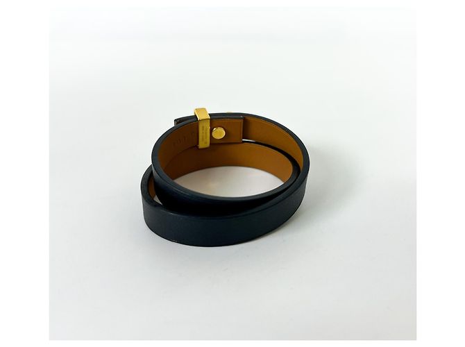 Hermès Hermes Mini Dog Double Tour Armband Leder Mini Schwarz - Ansicht 3